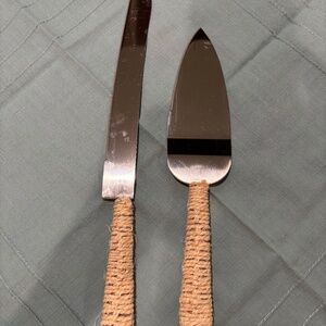Rustic Twined Wedding Cake Server Set